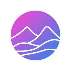 vector icons mountains symbols flat design