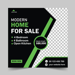Elegant home for sale social media post template