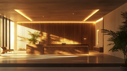 A_modern_office_lobby_with_a_reception_desk_bright_light