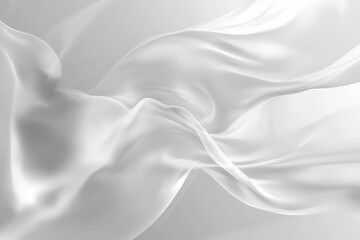 Obraz premium Flowing White Fabric: Abstract Elegance in Motion