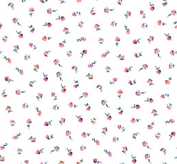Cute pattern in small flower  pattern on white  background