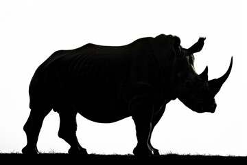 Fototapeta premium Majestic silhouette of a powerful rhino charging through the wilderness