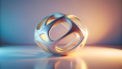 Modern Geometric Elegance Abstract Art Installation with Metallic Accents.