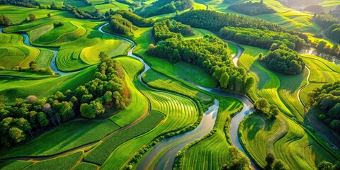 Green drone business backdrop.  Nature's corporate wallpaper, reflecting sustainable practices and eco-conscious design.