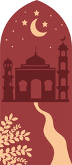 Boho Islamic Frame Design for Muharram and Religious Events

