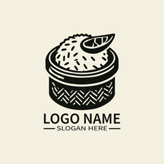 Chinese Nasi Lemak Logo Design, Asian Street Food Logo, Exotic Cuisine Logo, Nasi Lemak with a Chinese Twist Logo