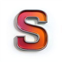 Vibrant Colorful Letter S with Glossy Finish and Modern Design