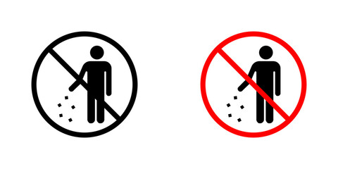 Do not litter sign vector pack for apps and web UI designs