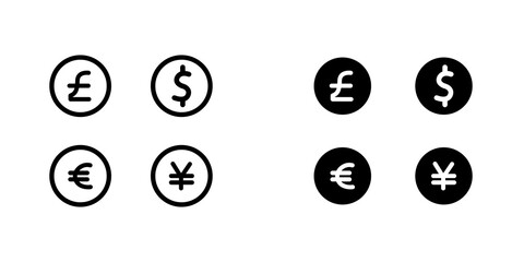 Money icons pack for apps and web UI designs