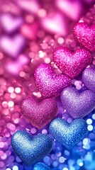 Obraz premium Shimmering Hearts for Valentine's Day Celebration