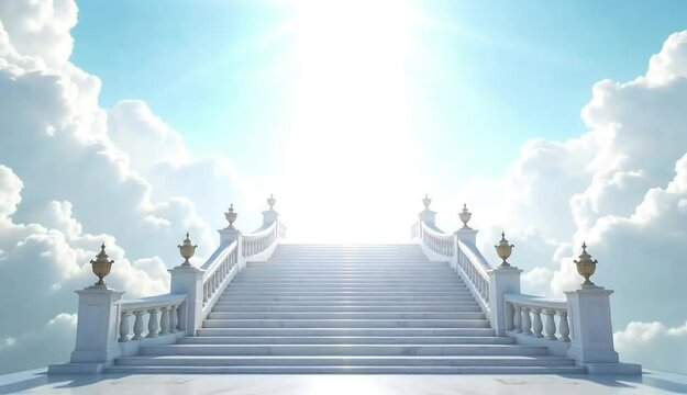 Heavenly Staircase: A Serene Ascent to Radiance