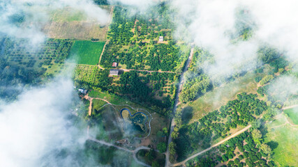 Overview of integrated farming with complete soil and water ,Native countryside in Thailand