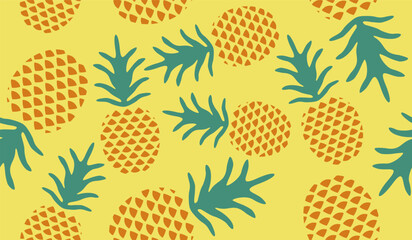 Cute pineapple fruits pattern background vector design