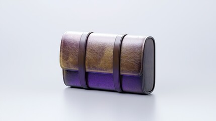 Elegant Brown Leather Clutch Bag Vintage Style Fashion Accessory Studio Shot