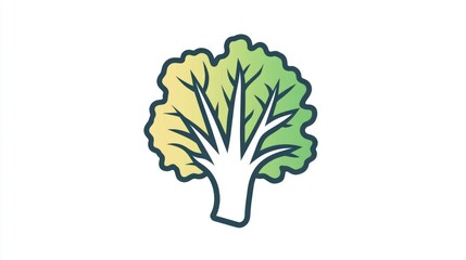 Tree with green leaves and a blue stem. The tree is the main focus of the image