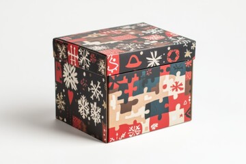 Obraz premium A beautifully designed gift box featuring vibrant colors and festive patterns. Perfect for holidays and celebrations. Its unique look adds charm and delight. Generative AI