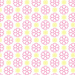 seamless pattern with pink flowers