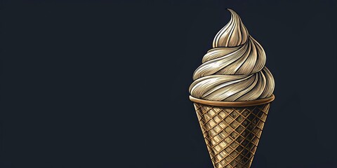 Scandinavian folklore's ice cream dreamscapeâ€”minimal, doodled, night's dark charm.
