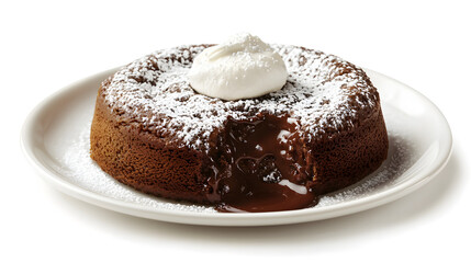 Decadent French Molten Chocolate Lava Cake with Whipped Cream