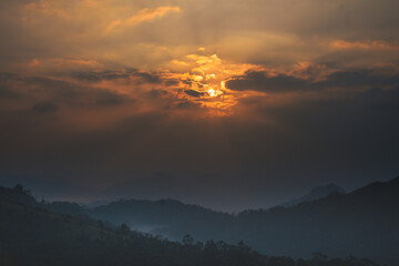 sunrise in the hilltop
