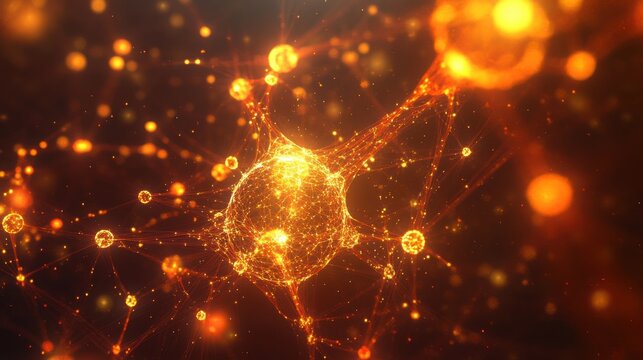 A quantum networking system visualized with glowing nodes and connections, symbolizing the potential of quantum communication