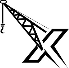 Сrane arm with hook isolated on background