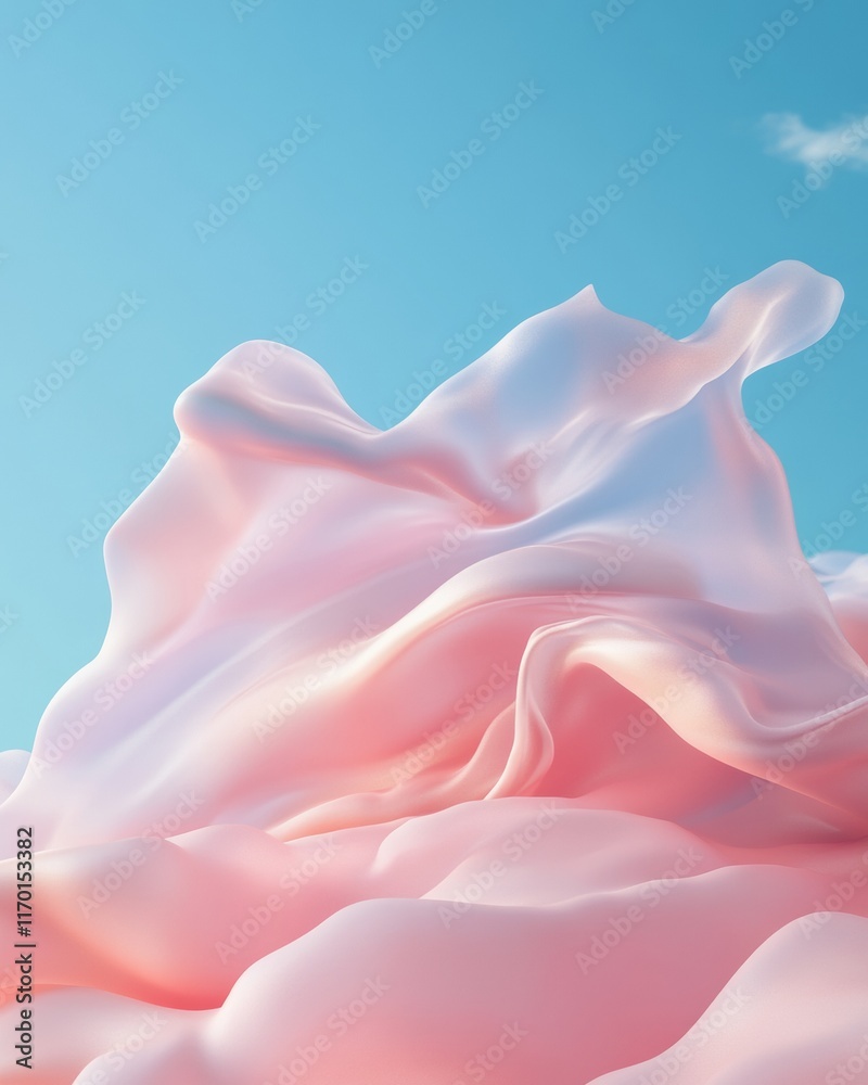 Aufkleber Pastel Waves of Innovation Abstract Surrealist Digital Flow in Soft Colors
