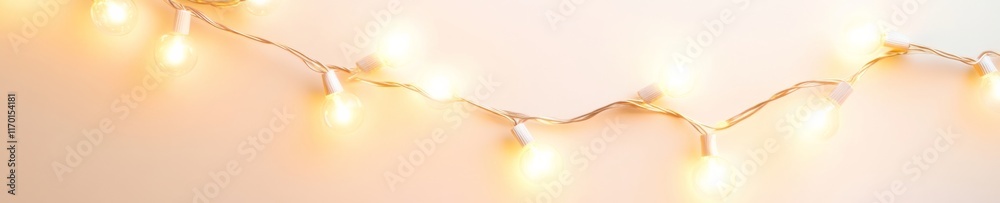 Poster Elegant Curved String Lights Arrangement Against Soft Background