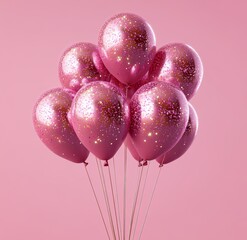 pink balloons in white and pink colors on white background