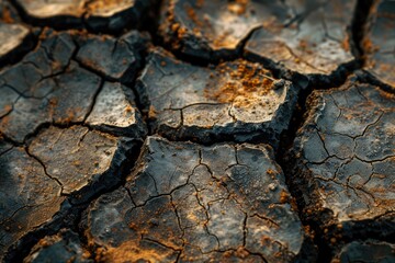 texture of dry cracked soil