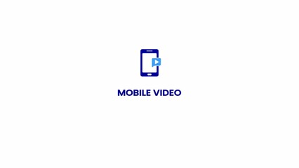 Fototapeta premium Mobile video icon, watching video on smartphone, video playing on mobile screen.