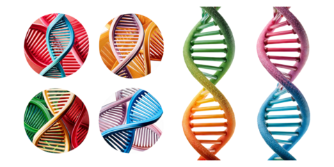 Colorful DNA Helix Structure In Various Designs and Angles