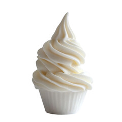 Creamy Swirled Soft Serve Ice Cream Cone in White Cup