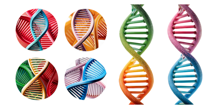 Colorful DNA Helix Structure In Various Designs and Angles
