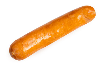 Sausages isolated on white background. Grilled smoke beef sausage isolated on white background with clipping path.