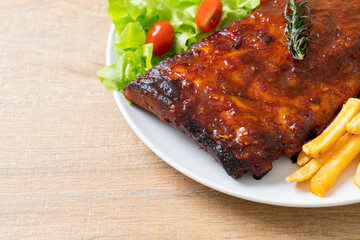 grilled and barbecue ribs pork