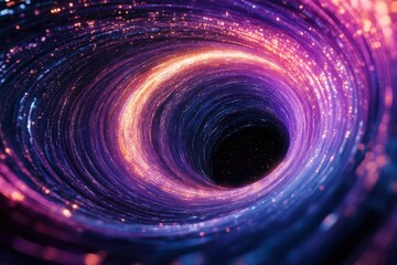 Big data concept highlighted with swirling data streams forming a futuristic sphere of information