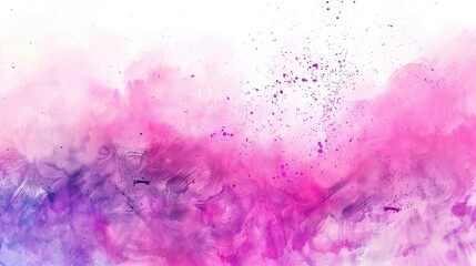 Fototapeta premium Colorful watercolor painting of abstract design in purple and pink hues.