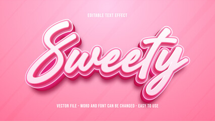 Sweet editable text effect, valentines day text style
