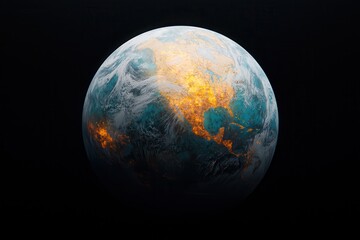 Environmental science drives research for preservation. Vivid depiction of a planet with vibrant colors and textures.