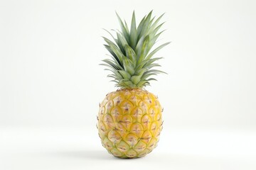 Ripe pineapple isolated on white background.