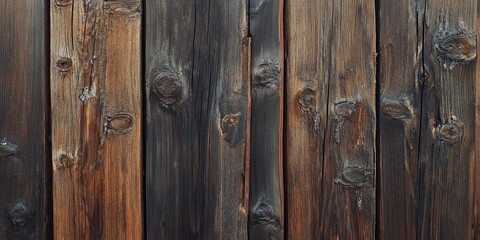 Obraz premium Wooden planks with distressed texture for a rustic appearance.