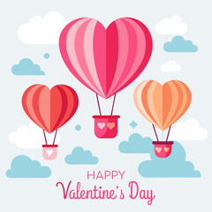 Naklejka premium valentine card with hearts balloon icon silhouette vector illustration