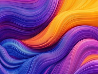 The image displays a vivid abstract art piece with swirling, fluid patterns in hues of orange, purple, and blue. It could be used for backgrounds, designs, or as stock art.