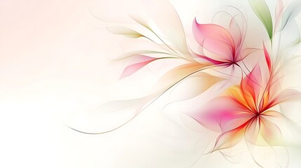 Obraz premium Delicate Abstract Floral Artwork Soft Hues and Gentle Curves