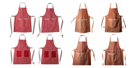 Colorful Aprons on Transparent Background