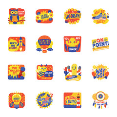 Bundle of Flat Style Motivation Stickers 

