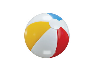 Beach ball icon 3d render vector illustration