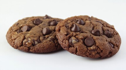 Fototapeta premium Two chocolate chips cookies isolated