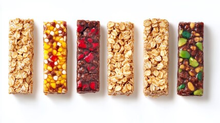 Granola bar isolates on white